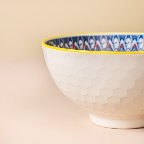 Mandala Ceramic Bowl And Chopstick Multicolour Set Of 6