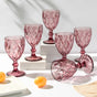 Rose Textured Drinkware Glass Mauve Set of 6 250 ml