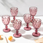 Rose Textured Drinkware Glass Mauve Set of 6 250 ml