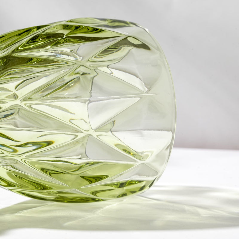 Textured Drinkware Glass Green Set Of 6 250 ml