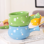Dots Ceramic Pot Colourful - Soup bowl, ceramic bowl, salad bowls, snack bowls, bowl with handle | Bowls for dining table & home decor