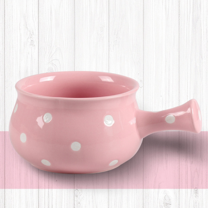 Dots Ceramic Pot Colourful - Soup bowl, ceramic bowl, salad bowls, snack bowls, bowl with handle | Bowls for dining table & home decor