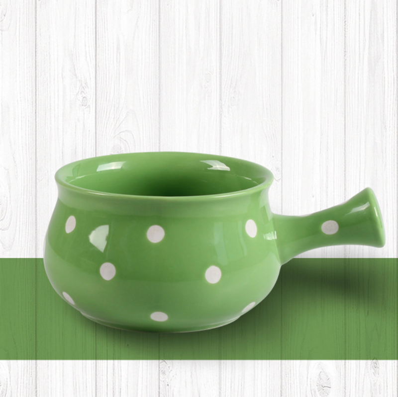 Dots Ceramic Pot Colourful - Soup bowl, ceramic bowl, salad bowls, snack bowls, bowl with handle | Bowls for dining table & home decor