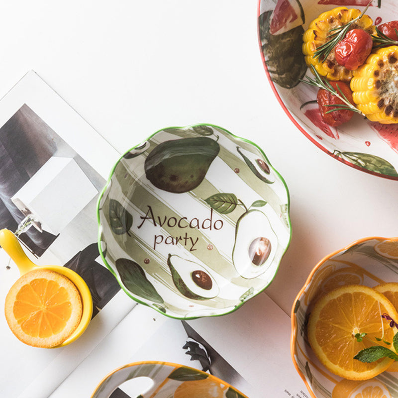 Modern Ceramic Fruit Bowls 500 ml - Bowl,ceramic bowl, snack bowls, curry bowl, popcorn bowls | Bowls for dining table & home decor