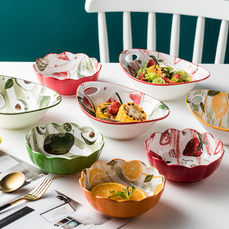Modern Ceramic Fruit Bowls 500 ml - Bowl,ceramic bowl, snack bowls, curry bowl, popcorn bowls | Bowls for dining table & home decor
