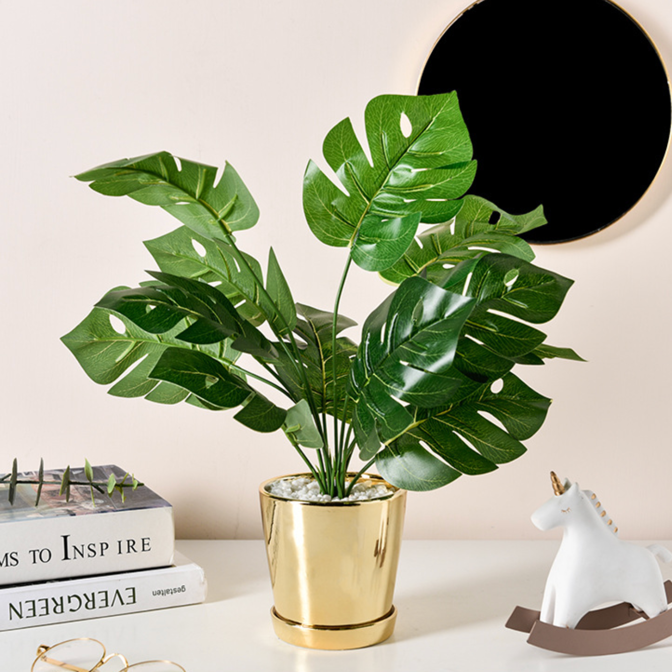 Gold Pot Plant - Artificial Plant | Flower for vase | Home decor item | Room decoration item