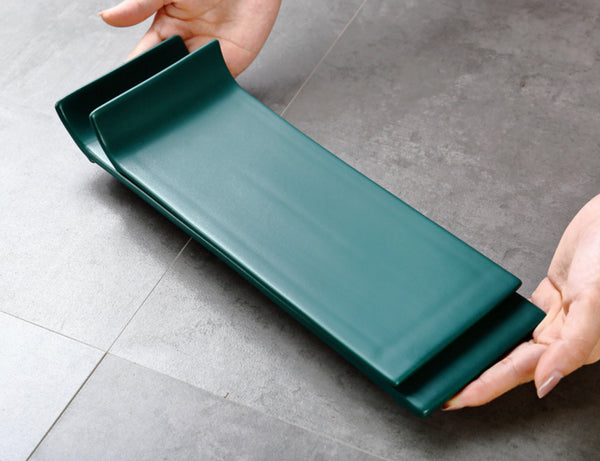 Green Long Serving Plate