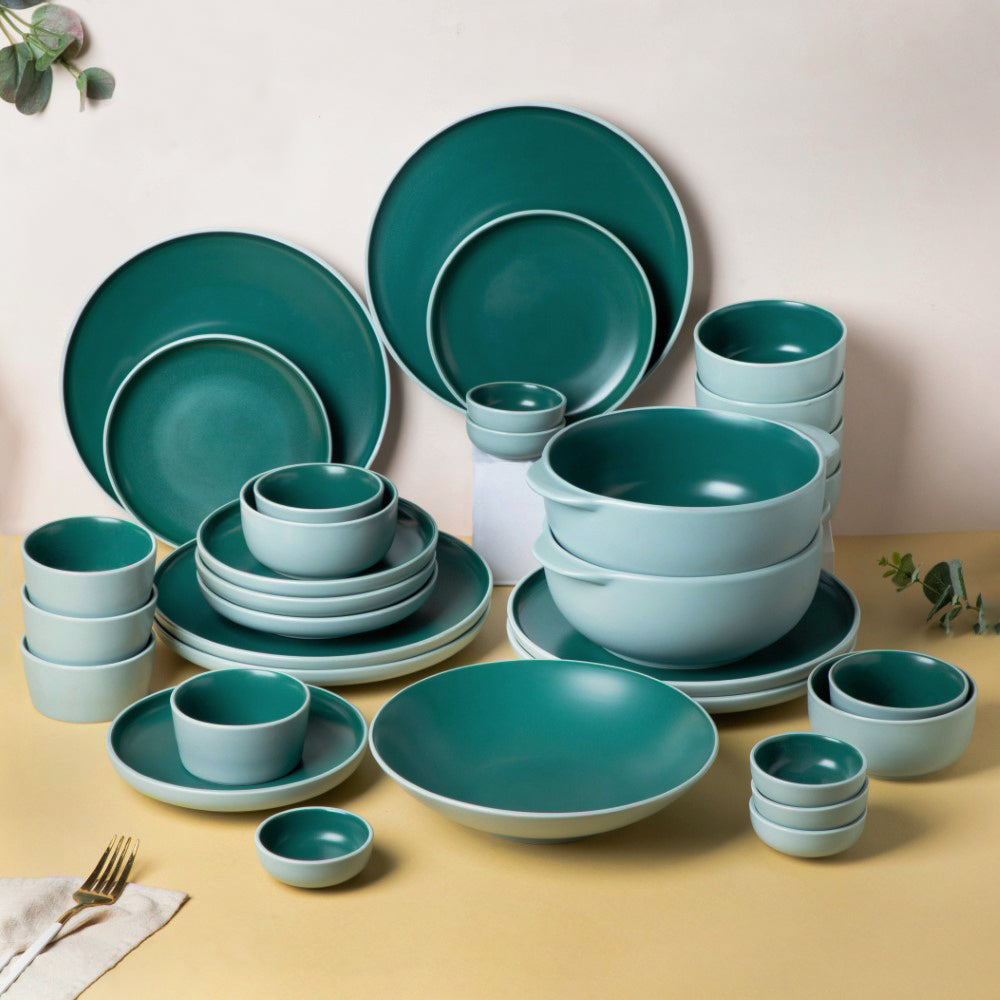 Zoella Green 33 Piece Dinner Set For Online Premium Dinner Set