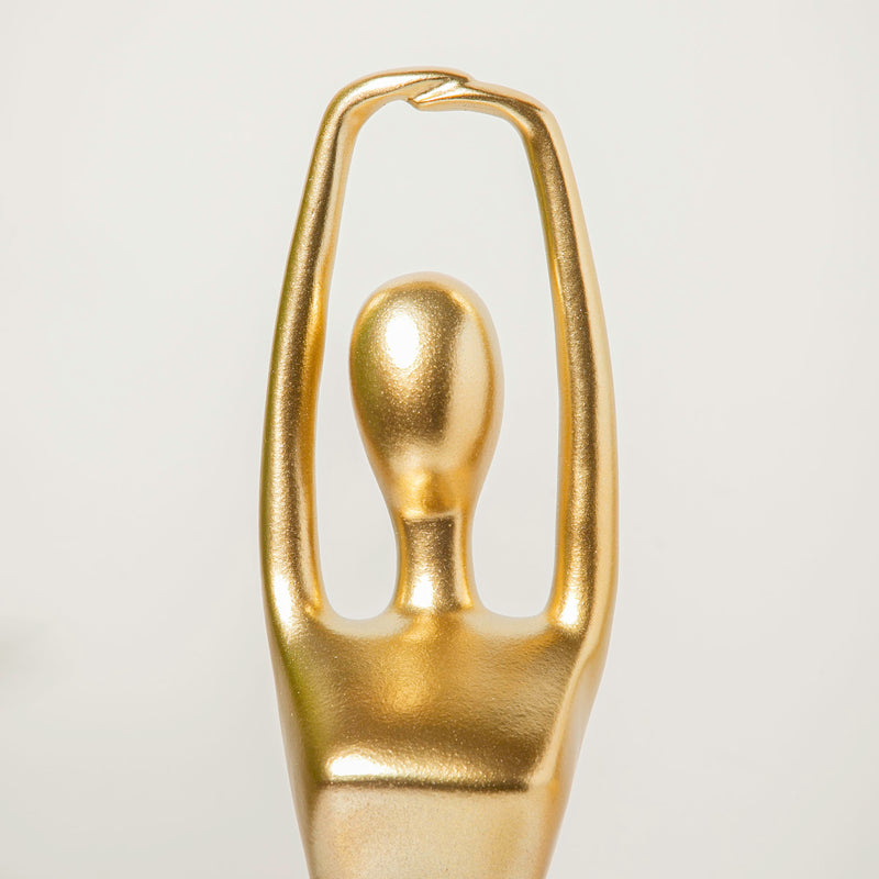 Gold Yoga Showpiece Hands Raised - Showpiece | Home decor item | Room decoration item