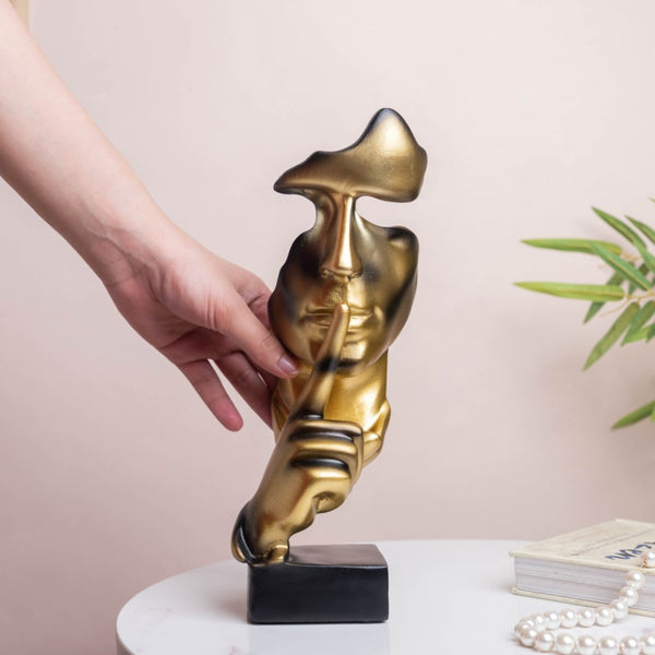 Modern Art Resin Decor Object Gold 10.5 Inch