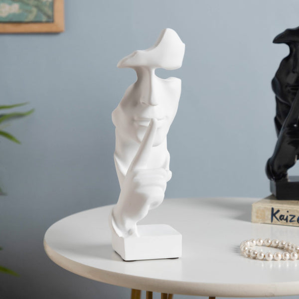 Modern Art Resin Decor Object White 10.5 Inch