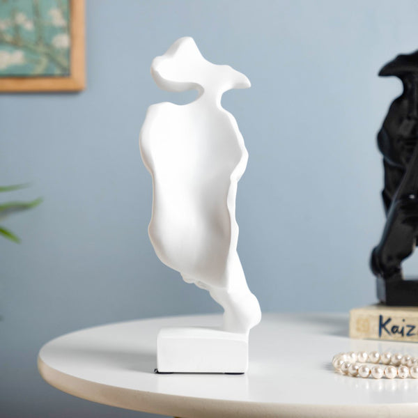 Modern Art Resin Decor Object White 10.5 Inch