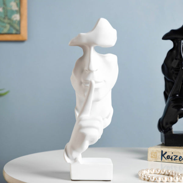 Modern Art Resin Decor Object White 10.5 Inch