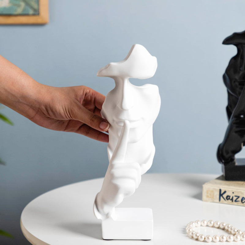 Modern Art Resin Decor Object White 10.5 Inch - Showpiece | Home decor item | Room decoration item