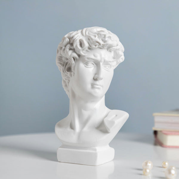 Greek Sculpture Resin Decor Pen Stand White 6 Inch