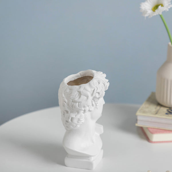 Greek Sculpture Resin Decor Pen Stand White 6 Inch