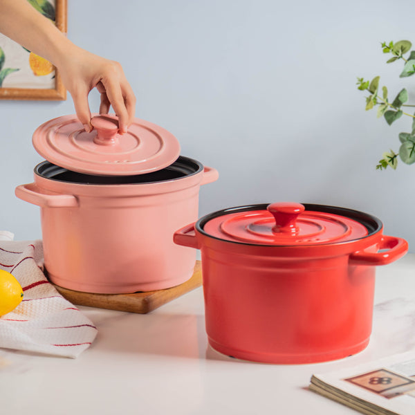 Ceramic Stock Pot With Lid Medium