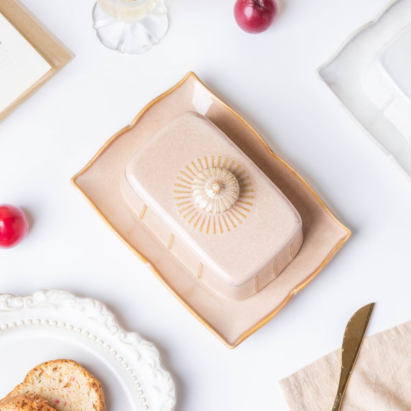 Vintage Butter Dish Beige