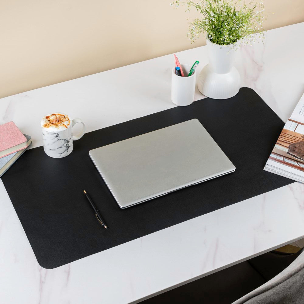 Multipurpose Vegan Leather Office Desk Mat Black Inch Online