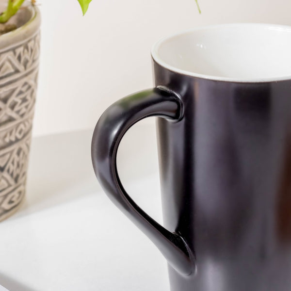Matt Charcoal Black Mug 350 ml- Mug for coffee, tea mug, cappuccino mug | Cups and Mugs for Coffee Table & Home Decor