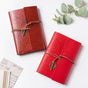 Wanderlust Leather Journal With Leaf Tassel 75 Pages