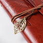 Wanderlust Leather Journal With Leaf Tassel 75 Pages