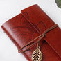 Wanderlust Leather Journal With Leaf Tassel 75 Pages
