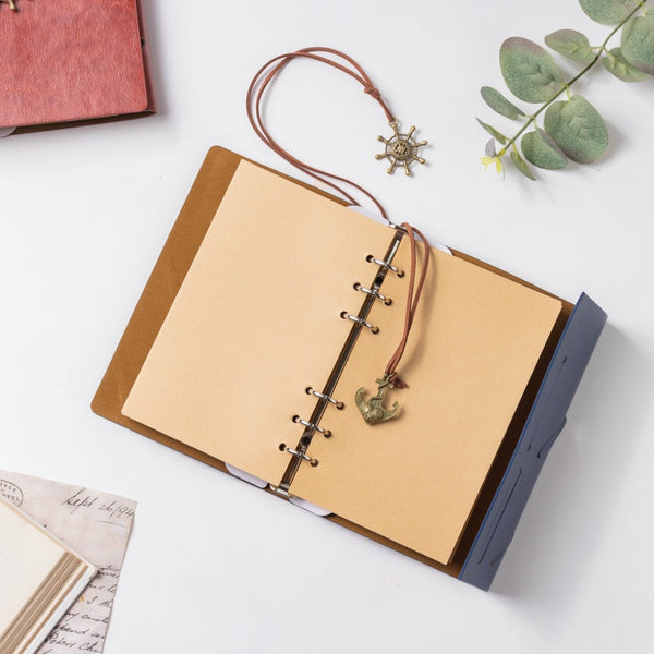 Seafarer Leather Journal With Anchor Tassel Blue 75 Pages