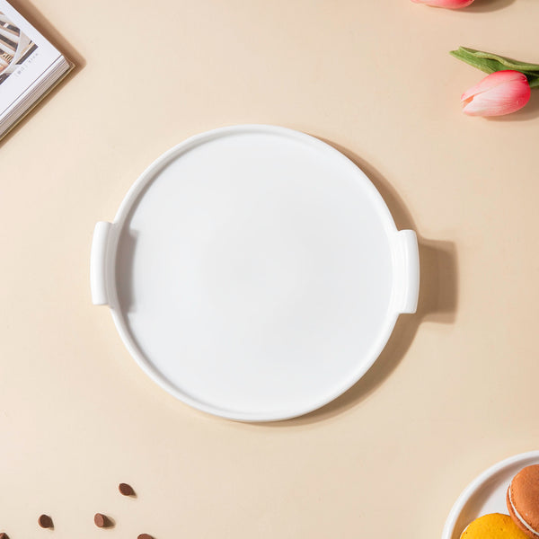 Cake Plate With Cover White 8.5 Inch