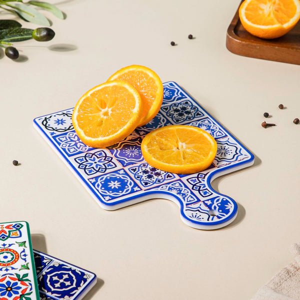 Mezze Ceramic Platter Blue 9 Inch - Ceramic platter, serving platter, fruit platter | Plates for dining table & home decor
