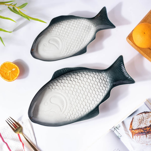 Ombre Fish Ceramic Platter Small
