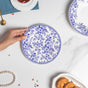 Riona Floral Snack Plate White And Blue 8 Inch - Serving plate, snack plate, dessert plate | Plates for dining & home decor