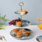 Areca Decal Ceramic 3 Tier Cake Display Stand