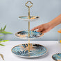 Areca Decal Ceramic 3 Tier Cake Display Stand