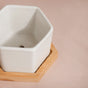 White Ceramic Planter Hexagon Set Of 4