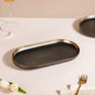 VERA Ceramic Long Plate Black 12 Inch - Ceramic platter, serving platter, fruit platter | Plates for dining table & home decor