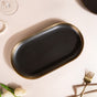 VERA Ceramic Long Plate Black 12 Inch - Ceramic platter, serving platter, fruit platter | Plates for dining table & home decor