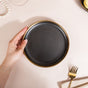 VERA Ceramic Appetizer Plate Black 7 Inch - Serving plate, snack plate, dessert plate | Plates for dining & home decor
