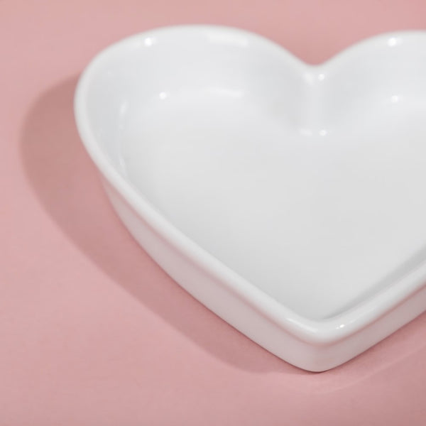 Riona Heart Ceramic Small Dish White
