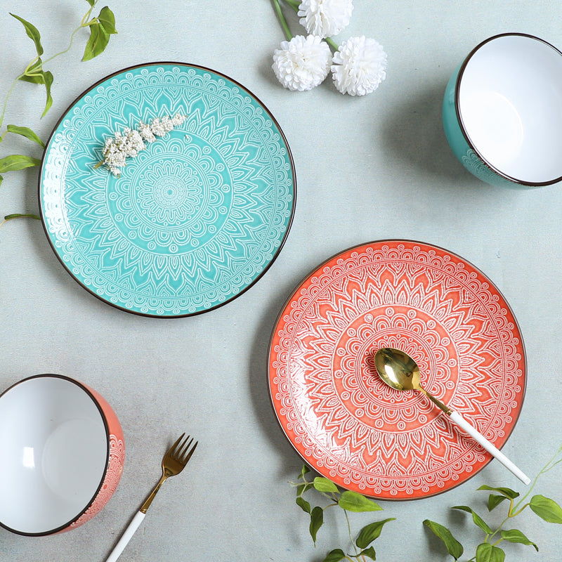 Designer Dinner Plate - Serving plate, snack plate, ceramic dinner plates| Plates for dining table & home decor