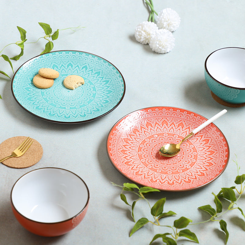 Designer Dinner Plate - Serving plate, snack plate, ceramic dinner plates| Plates for dining table & home decor