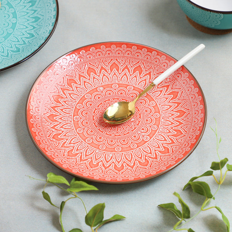 Designer Dinner Plate - Serving plate, snack plate, ceramic dinner plates| Plates for dining table & home decor