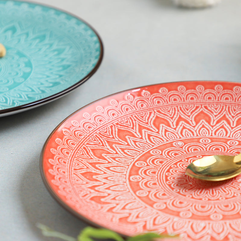 Designer Dinner Plate - Serving plate, snack plate, ceramic dinner plates| Plates for dining table & home decor