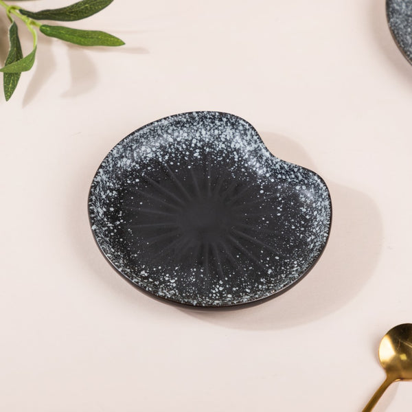 Galaxy Stone Pottery Dessert Small Plate Black - Serving plate, small plate, snacks plates | Plates for dining table & home decor