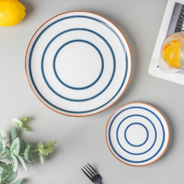 Spiral Snack Plate Blue 6 Inch