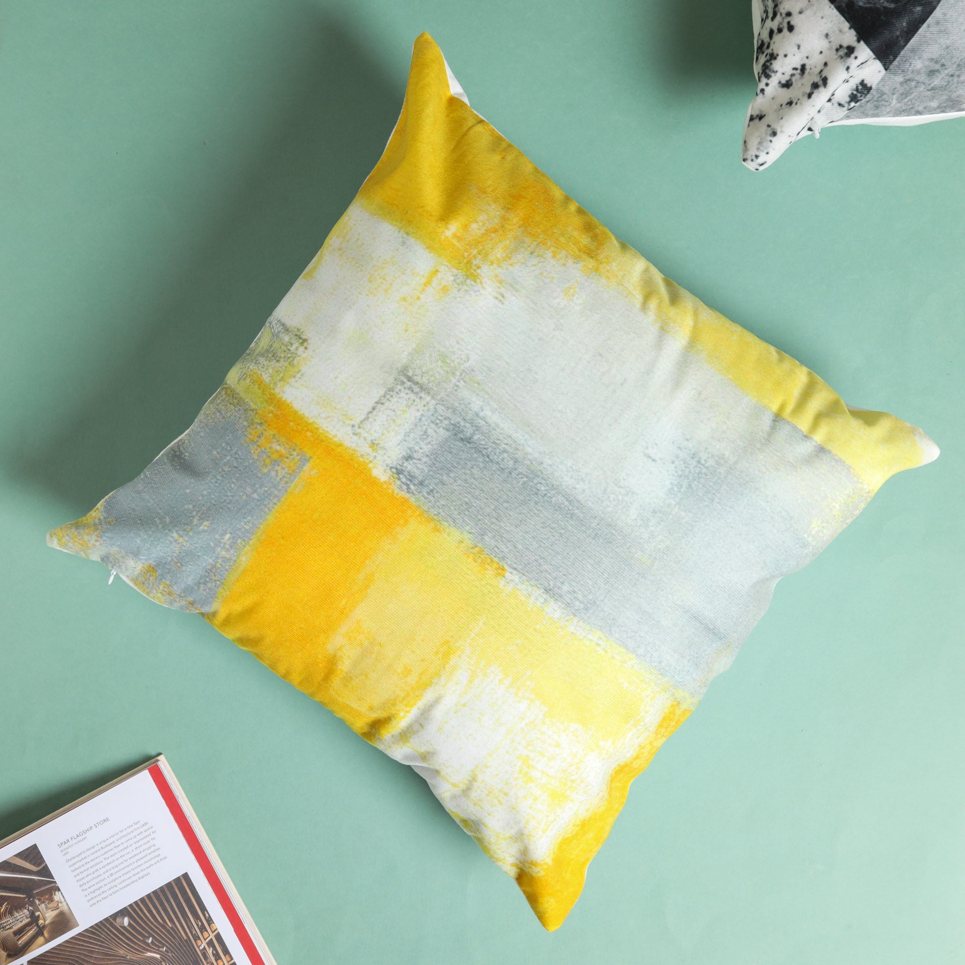 Yellow and Grey Pillow Slip Nestasia