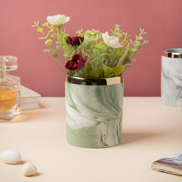 Luxe Ceramic Planter Green