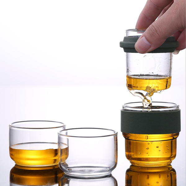 Glass Travel Teapot Set