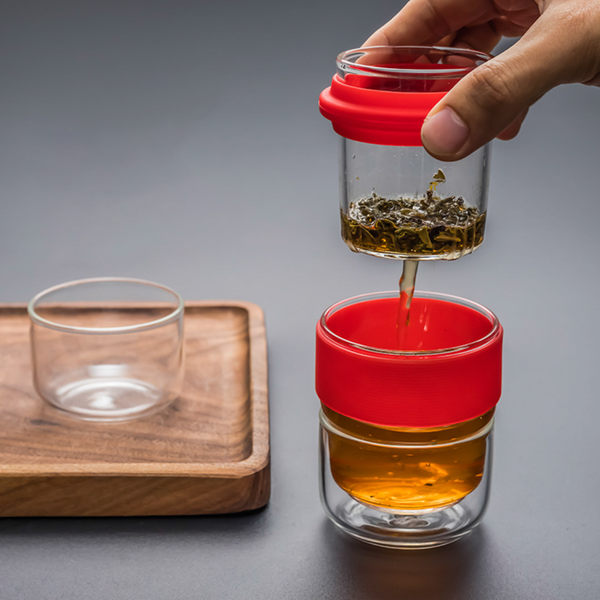 Glass Travel Teapot Set