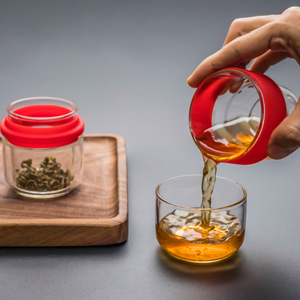 Glass Travel Teapot Set